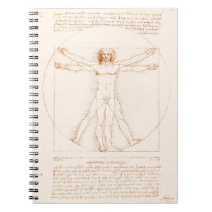 Caderno Espiral Homem Vitruviano Leonardo da Vinci