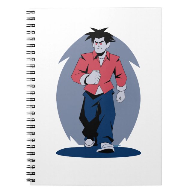 Caderno Espiral Homem zangado andando (Frente)