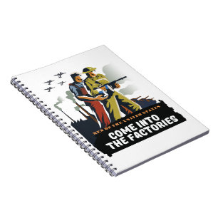 Caderno Espiral Homens dos Estados Unidos, cartaz da 2ª Guerra Mun