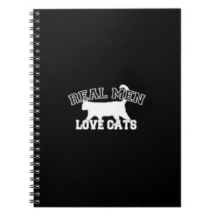Caderno Espiral Homens Reais Adoram Design Gráfico de Gatos em De