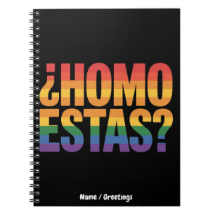Caderno Espiral Homo Estas Espanhol Mexicano Engraçado Orgulho Gay
