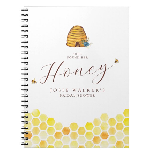 Caderno Espiral Honey Bee Chá de panela Guest book (Frente)