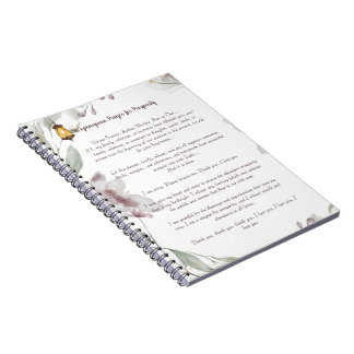 Caderno Espiral Ho'oponopono Prayer para a Prosperidade