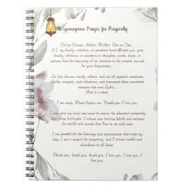 Caderno Espiral Ho'oponopono Prayer para a Prosperidade