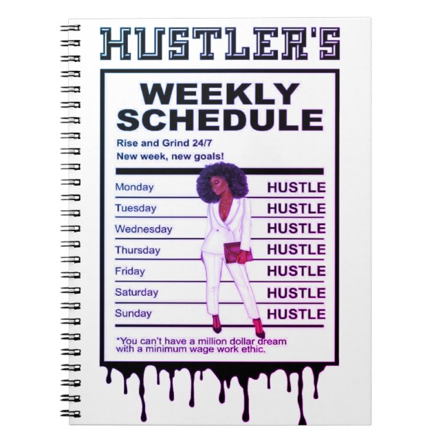 Caderno Espiral Horário Semanal do Hustler (Frente)