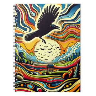 Caderno Espiral Horizonte do Voo do Corvo – Paisagem do Céu Vibran