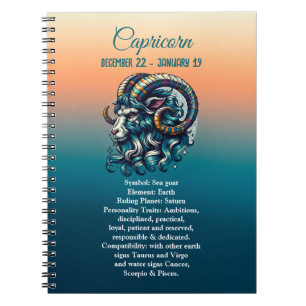 Caderno Espiral Horoscópio - Sinal Astrológico Capricórnio