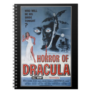 Caderno Espiral Horror do filme do vintage -