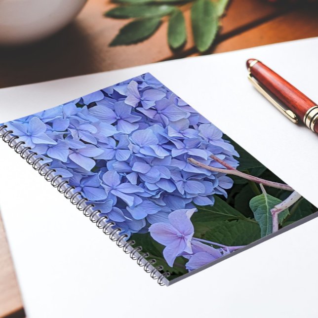 Caderno Espiral Hortênsia de Cabeça Azul em Flor (In Situ)