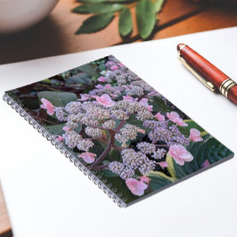 Caderno Espiral Hortênsia Rosa Aspera Floral