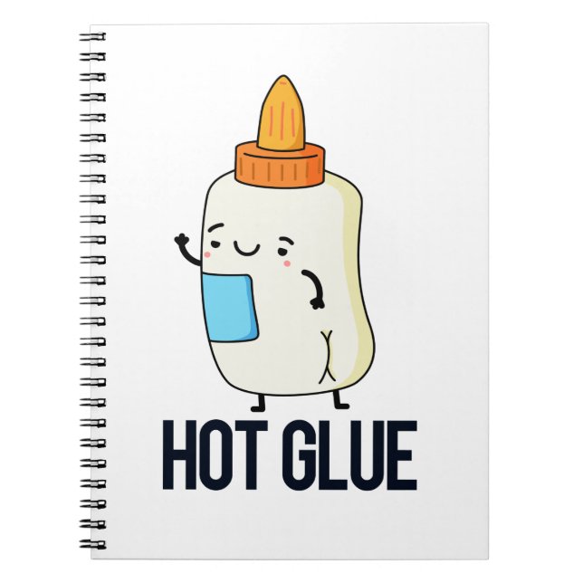 Caderno Espiral Hot Glue Funny Pun (Frente)