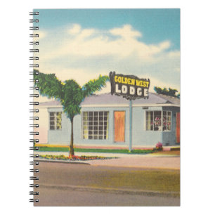 Caderno Espiral Hotel Vintage, Motel West Lodge Ouro