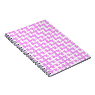 Caderno Espiral Houndstooth cor-de-rosa