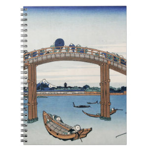 Caderno Espiral Housai Monte Fuji visto de baixo da ponte masculin