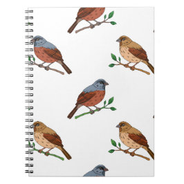 Caderno Espiral House Bunting Bird Pattern – Seamless Nature Desig