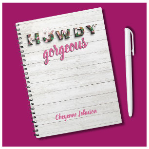 Caderno Espiral Howdy Gorgegeed Country Western Chic Floral