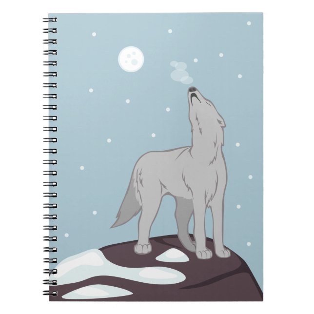 Caderno Espiral Howling Artic Wolf (Frente)