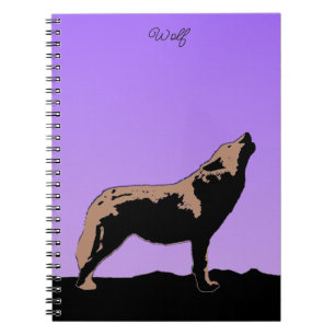 Caderno Espiral Howling Wolf at Sunset - Original Willife Art No