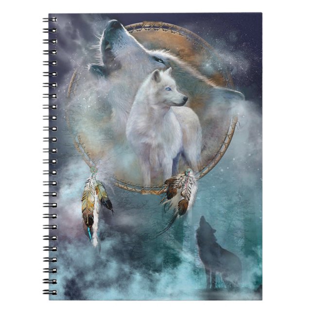Caderno Espiral Howling Wolf com Dreamcatcher (Frente)