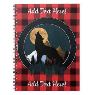 Caderno Espiral Howling Wolf Full Moon