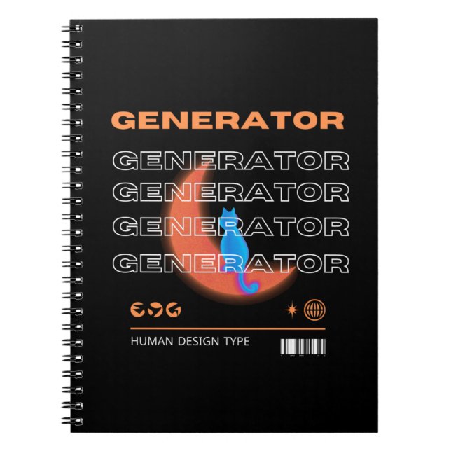 Caderno Espiral human design generator type (Frente)