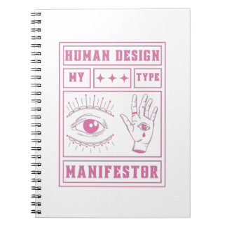 Caderno Espiral human design manifestor type pink