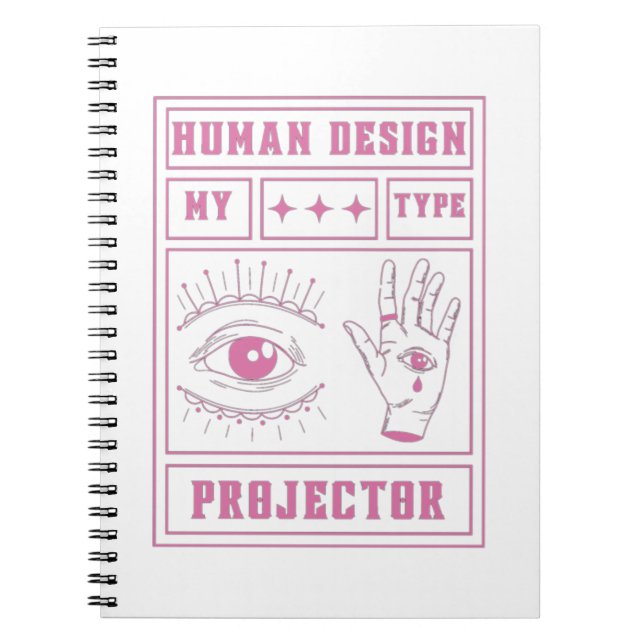 Caderno Espiral human design projector type pink (Frente)