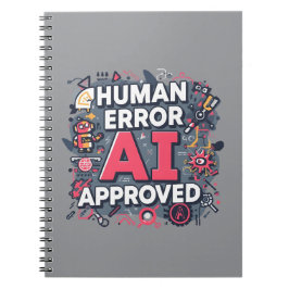 Caderno Espiral Human Error AI Approved Digital Art