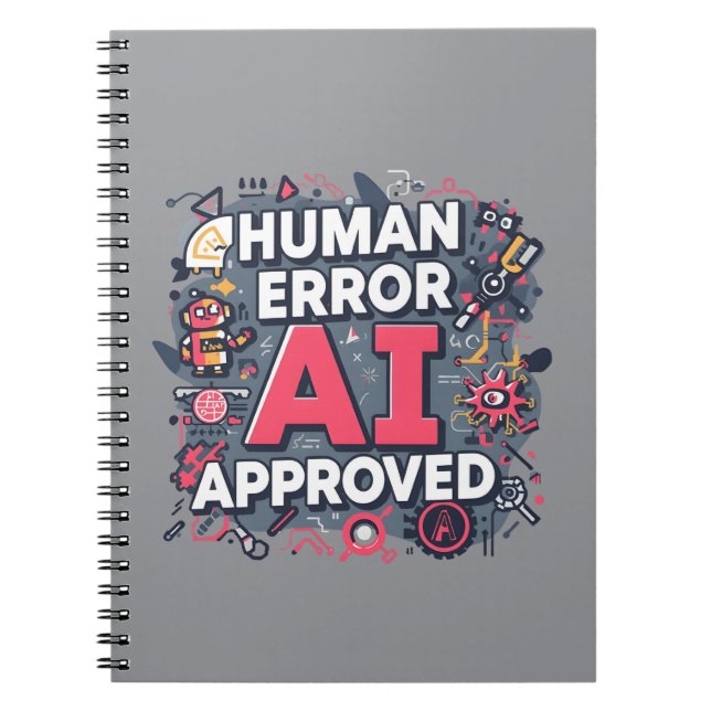 Caderno Espiral Human Error AI Approved Digital Art (Frente)