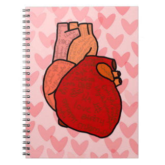 Caderno Espiral Human Heart with Love in Different Languages 
