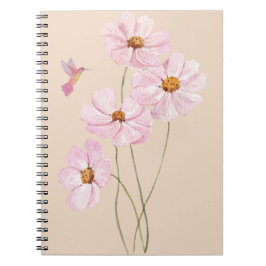 Caderno Espiral Hummingbird e Cosmos Rosa