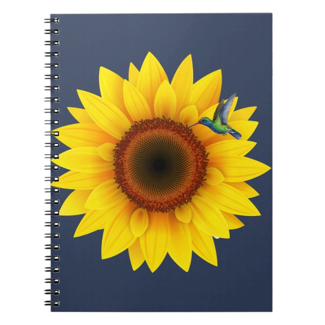 Caderno Espiral Hummingbird e girassol (Frente)