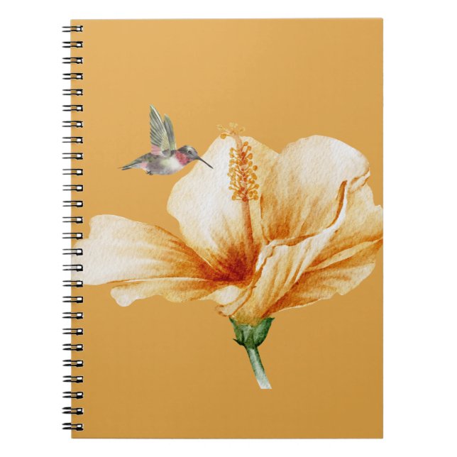 Caderno Espiral Hummingbird e Hibiscus (Frente)