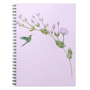 Caderno Espiral Hummingbird e Lisianthus