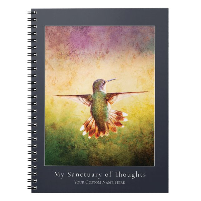 Caderno Espiral Hummingbird Notebook | Nature Art Journal (Frente)