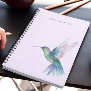 Caderno Espiral Hummingbird Personalizado Aquarela