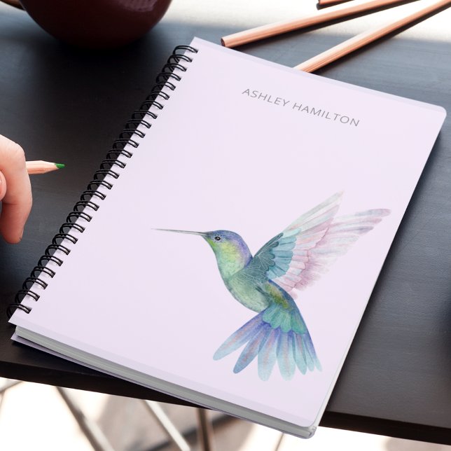 Caderno Espiral Hummingbird Personalizado Aquarela (Criador carregado)