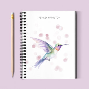 Caderno Espiral Hummingbird Personalizado Aquarela
