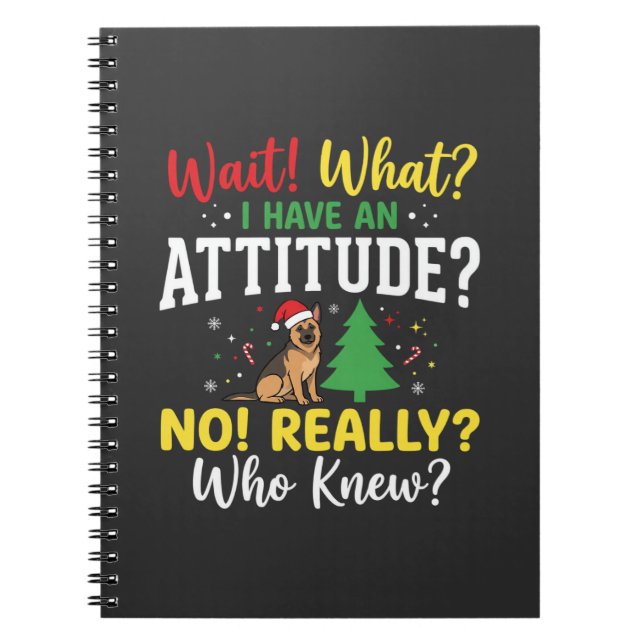 Caderno Espiral Humor Atitude Cachorro Natal (Frente)