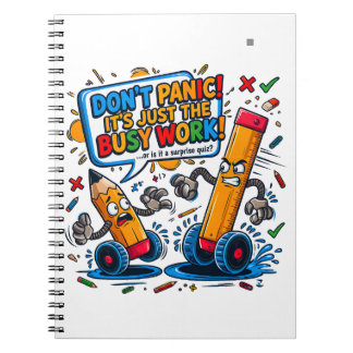 Caderno Espiral Humor de Estudo em Exame de Pânico