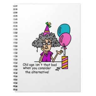 Caderno Espiral Humor do alternativo do aniversário