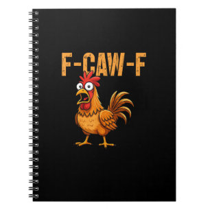 Caderno Espiral Humor Engraçado de Frango Citação F-Caw-F Meme do