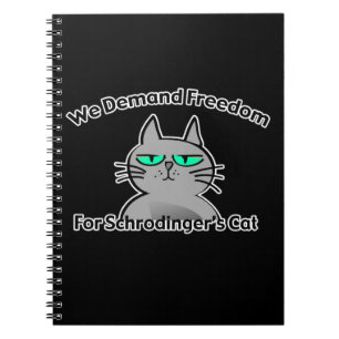 Caderno Espiral Humor engraçado do geek do gato de Schrodinger