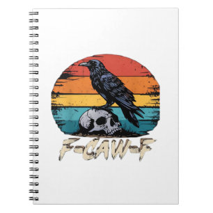 Caderno Espiral Humor F-Caw-F Gótico Corvo Divertido Essencial Ret