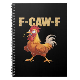 Caderno Espiral Humor Gótico de Corvo Engraçado F-Caw-F