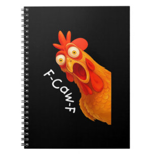Caderno Espiral Humor Gótico Design Engraçado de Corvo F Caw F