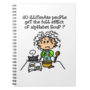 Caderno Espiral Humor Pessoas analfabeto