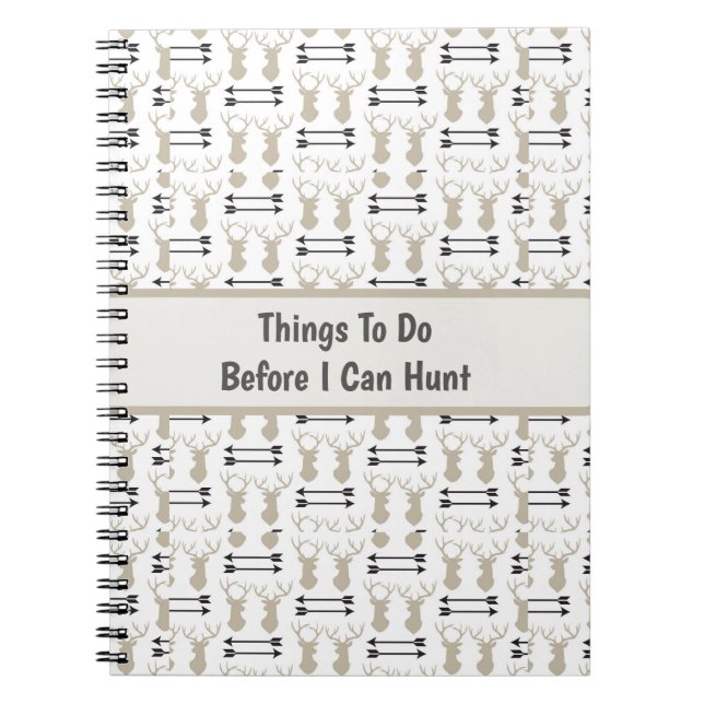 Caderno Espiral Hunting Theme with Deer Antlers and Bow (Frente)