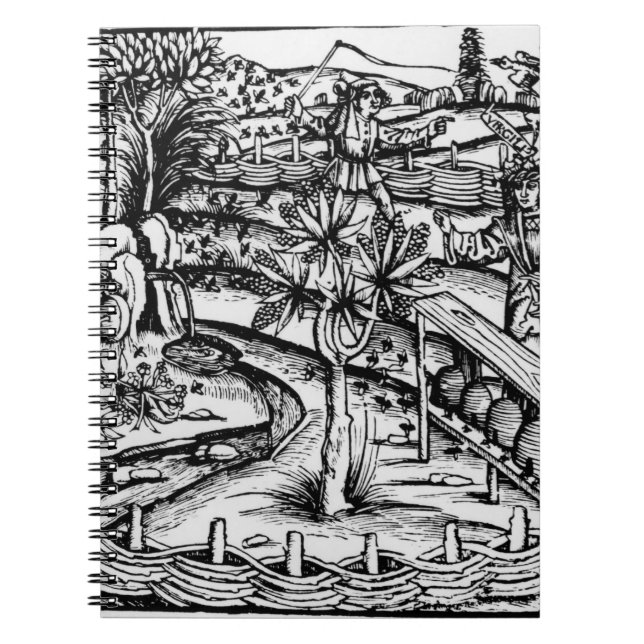 Caderno Espiral Husbandsmen felizes que tendem as abelhas, (Frente)