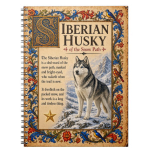 Caderno Espiral Husky Siberiano, Arte Medieval Bestiário